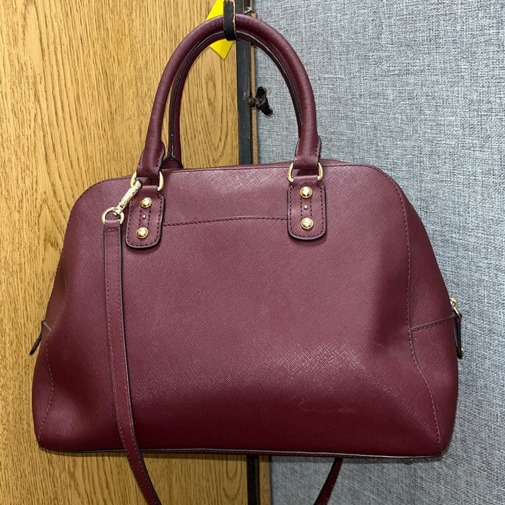 Michael Kors Burgundy 2 Way Satchel Bag EXCELLENT - Picture 2 of 4